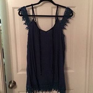 Boutique blue and black babydoll dress